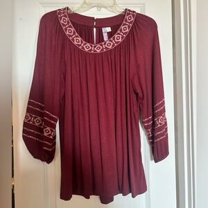 Red maroon blouse worn once